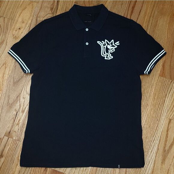 Marc Jacobs Large Logo Stinky Rat Men's Polo Shirt Size L Large - Picture 3 of 7